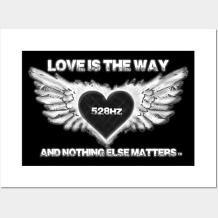 LOVE IS THE WAY white feathers Posters and Art